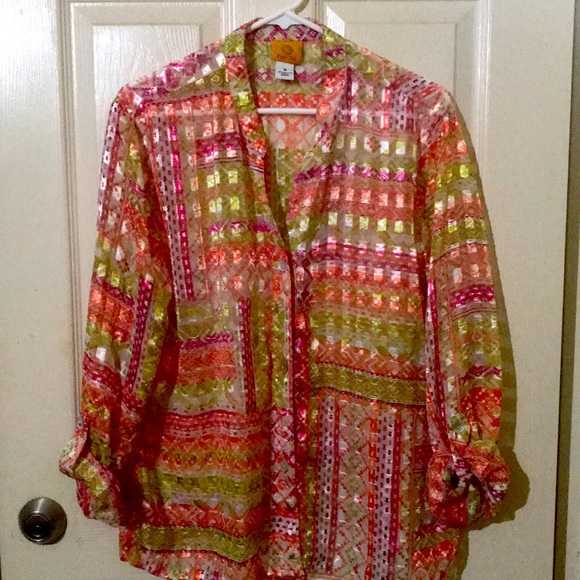 Sheer Ruby Rd blouse - Picture 1 of 9